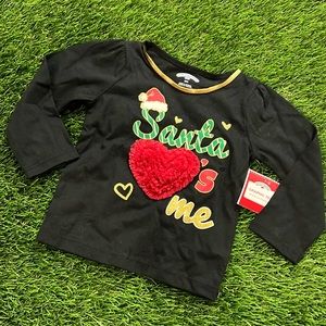 Girls Long Sleeve Tshirt - Santa Loves Me